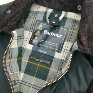 Barbour Beaufort-Sage Green-Wax Jacket-MWX0017SG91 lining