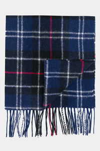 Barbour Tartan Lambswool Scarf - Navy/Red - USC0001NY11 - Folded View