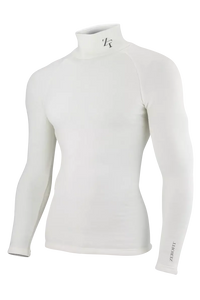 ZEROFIT Heatrub Ultimate - Long Sleeve WHITE Base Layer With Compression And Quick Dry Properties - Unisex muscletop