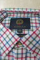 Viyella Shirt mens Bright red olive check shirt wool cotton mix VY1146-238