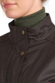 Barbour Montgomery-Ladies Wax Jacket-Rustic Brown-LWX1078RU91 collar