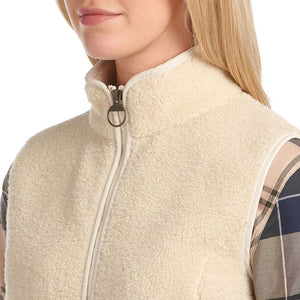 Barbour Gilet-Milburn-Sherpa Fleece-Cream-LFL0050CR31 neck