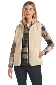 Barbour Gilet-Milburn-Sherpa Fleece-Cream-LFL0050CR31 open