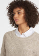 Barbour Newbury-Ladies Sweater-Summer Pearl-LKN1121BE12 neckline