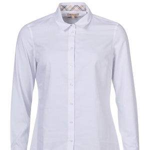 Barbour Derwent-Ladies Shirt-White=LSH1409WH11 tartan trim