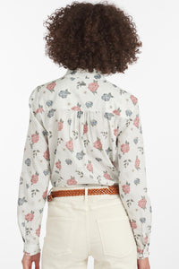 Barbour Ladies Shirt-Bowland-Off White-Floral Pattern-LSH1410WH12 back