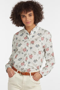 Barbour Ladies Shirt-Bowland-Off White-Floral Pattern-LSH1410WH12 fashion