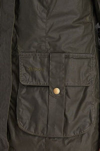 Barbour Defence-Ladies LW Wax Jacket-Olive -LWX1038OL51 pocket
