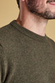 Barbour Sweater - Nelson Essential -Crew Neck-Seaweed Olive- MKN0760GN73 crew