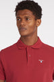 Barbour Polo Shirt Sports Polo in Biking Red MML0358RE95 collar