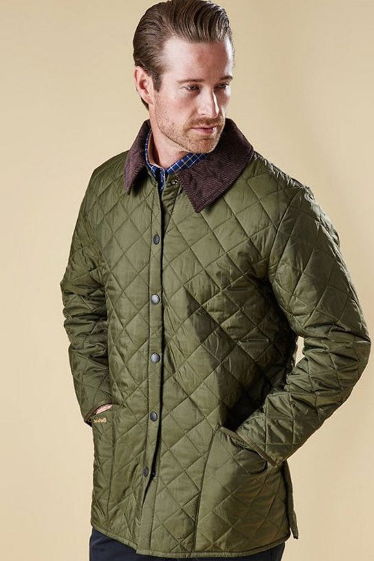 Mens green barbour jacket sales