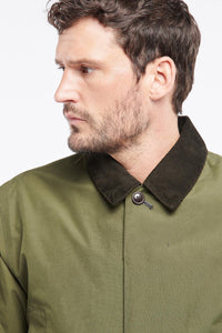 Barbour Granville jacket in Olive MWB0946OL51 collar