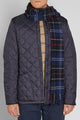 Barbour Tartan Lambswool Scarf - Navy/Red - USC0001NY11 - Modelled Detail