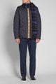 Barbour Tartan Lambswool Scarf - Navy/Red - USC0001NY11 - Modelled Men