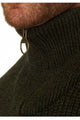 Barbour Sweater-New Tyne-chunky knit-Half Zip-Olive-MKN0790OL51 zip
