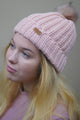 Barbour Beanie-Saltburn Pom Pom Bobble Beanie-Pink-LHA0336PI15 pink