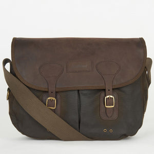 Barbour Tarras man bag in Olive wax leather UBA0003OL71 strap
