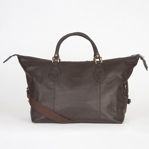 Barbour Travel Bag Explorer Weekend Bag Medium - Chocolate Brown Leather - UBA0008BR91