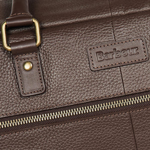 Barbour Leather Holdall-Highgate-Dark Brown Leather-UBA0564BR71 logo