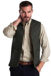 Barbour Quilted Waistcoat-Liner-Zip In-Green-MLI0001GN92 bodywarmer