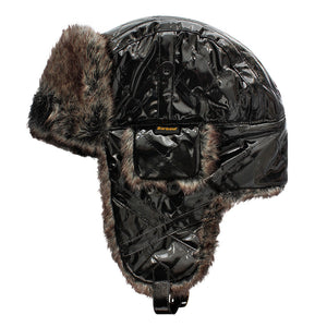 Barbour Hat-PVC Hunter Hat-Faux Fur Trimmed -Black-LHA0107BK11