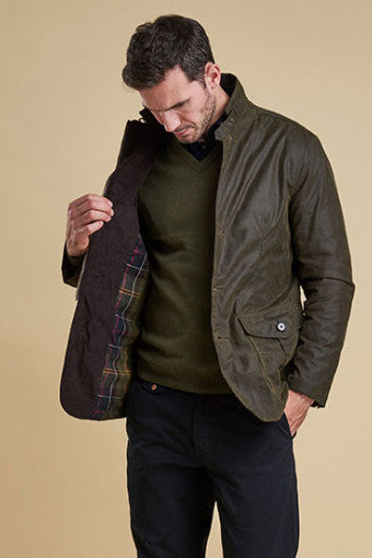 Barbour Lutz -Wax Jacket-Olive-MWX0566OL51 – Smyths Country Sports
