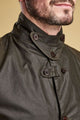 Barbour Beacon-James Bond-Wax Sports Jacket-Olive-MWX0007OL71 collar