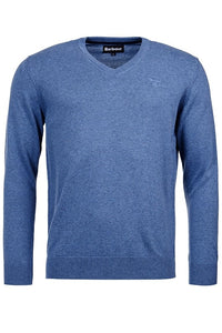 Barbour  V-Neck sweater-Pima Cotton-Blue Cobalt Marl-MKN0431BL73 shape