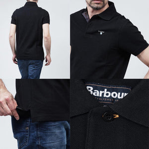 Barbour Polo-Mens-Tartan Pique-Black-MML0012BK31 four