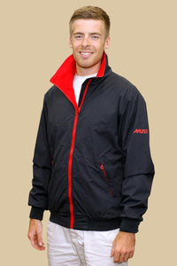 MUSTO fleece Classic mens SNUG Blouson in True Navy/red fleece 82282-597