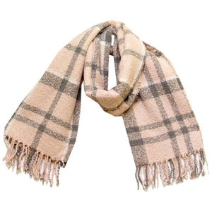 Barbour Scarf Boucle-Wrap-Pink/Grey-LSC0130PI31 loose