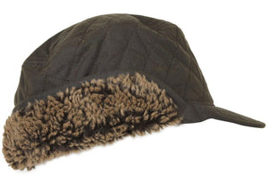 Barbour Stanhope Wax Trapper Hat in Olive side MHA0044OL11