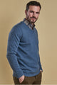 Barbour  V-Neck sweater-Pima Cotton-Blue Cobalt Marl-MKN0431BL73